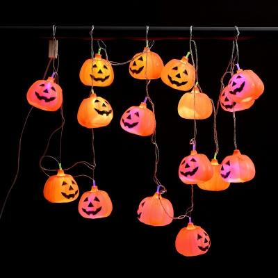 China Popular Glowing Halloween Pumpkin Lantern Decoration Pumpkin Ghost Festival Pumpkin Ghost Head String Lights Spot Bar Decoration for sale