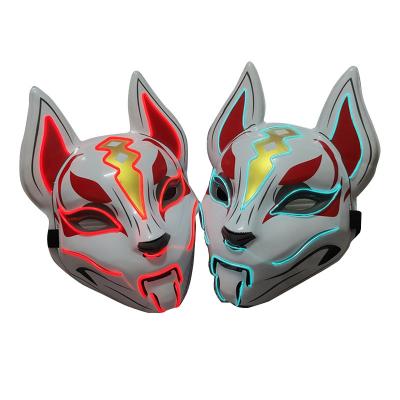 China New Durable Fortress Full Face Glowing Masked Cold Light Masked Fox Props Holiday Party Funny Toys for sale