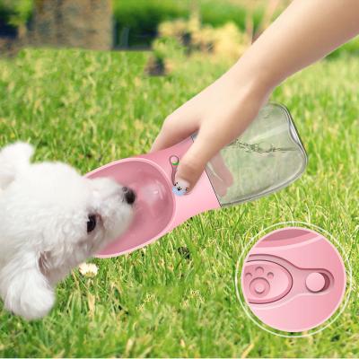 China 330ml 280ml Multi Color Multi Function Travel Stored Portable Outdoor Portable Plastic Drinking Feeding Feeder Dog Pet Plastic Water Bottle for sale