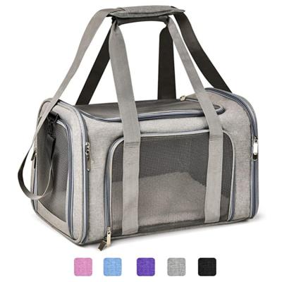 China Portable Rpet Large Capacity Cat Dog Food Carrier Pet Travel Stored Breathable Duffel Bag With Mesh for sale