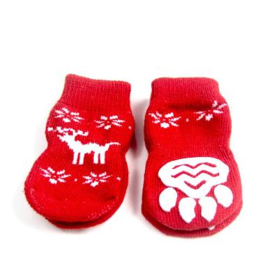 China Sustainable Christmas Pet Supplies Keep Warm Non-slip Dog Dog Boots Small Dog Cotton Dog Socks Pet Christmas Socks for sale