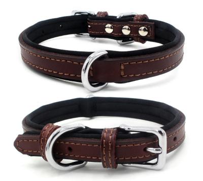 China Hellomoon China Supplier Sustainable Pet Products Pet Genuine Leather Dog Collar for sale