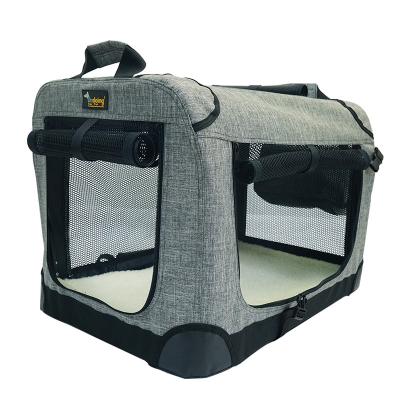 China Breathable Luxury Portable Foldable Airline Approved Travel Breathable Bag Large Pet Dog Carriers for sale