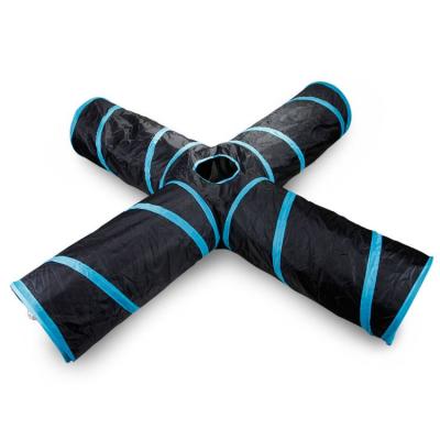 China 4 Way Cat Toy Tunnel Tube With Carry Stocked Bag Bored Cat Pet Toys Peek Hole Toy Ball Cat Puppy Kitty Kitten Rabbit for sale