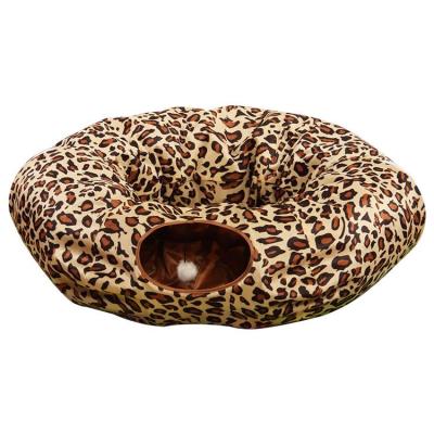 China 2020 Viable Foldable Leopard Cat Tunnel With Ball Interactive Toys In Running Pet Bed Wholesale for sale