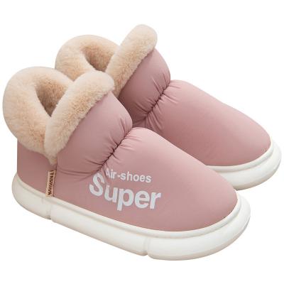 China Antiskid Cotton Slippers Bag Heel Cotton Indoor Home Shoes Down Soft Warm Cloth Couple Plush Slippers for sale