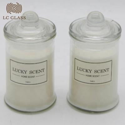 China Custom Glass Luxury Scented Wax Candle Relighting Aromatherapy Jar Candle Glass Jar With Lid for sale