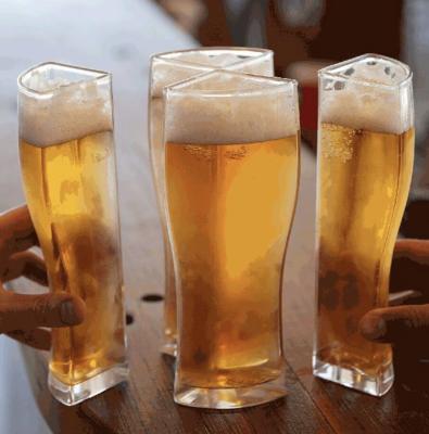 China Modern Glass Mug Wholesale Beer Lead Free Beer Drinking Glass With OEM Decal for sale