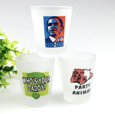 China 1.5oz 50ml modern wholesale cheap promotional custom shot glass 50ml custom logo and custom color for sale