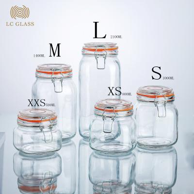 China Freshness Keeping Amazon Success Nut Storage Airtight Preserving Glass Jar With Lid And Candy Glass Jar for sale