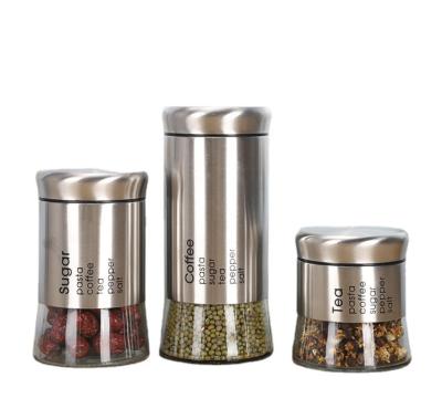 China Wholesale Freshness Preservation Stainless Steel Box Fruit Box Coffee Bean Storage Jar Glass Sealed Food Dry Jar for sale