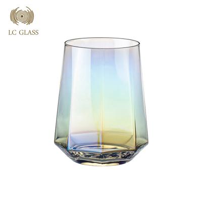 China Custom New Design Modern Special Shape Whiskey Maker Hexagon Drinking Glass Mug for sale