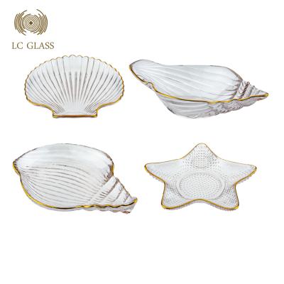 China Viable Wholesale Cute Luxury Soap Dish Berry Glass Salad Bowl for Kitchen Small Conch Bowl Ice Cream for sale