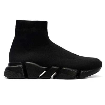 China Fashion Trend Wholesale Original All Black Sock Overshoes Men Designer Shoes Women Famous Brands Luxury Walking Man Shoes 2023 High Quality for sale