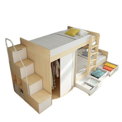 China Modern Exquisite Workmanship White-wood Structure Wood Bunk Beds For Kids for sale