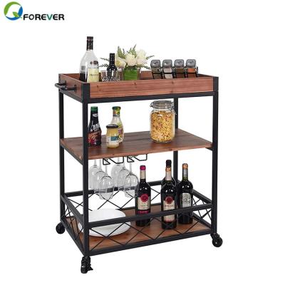 China PANEL Living Room Furniture Storage Rack Kitchen Cart for Coffee Wine and Food Microwave Kitchen Trolley Trolley on Wheels for sale