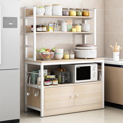 China Multi-Function Kitchen Microwave Oven Racks Storage Racks Household Multi-Layer Floor Viable Storage Racks for sale