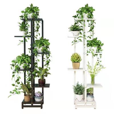 China New flower pot shelf modern high capacity flower plant shelf wooden shelf stable top sale/wooden flower pot shelf for sale