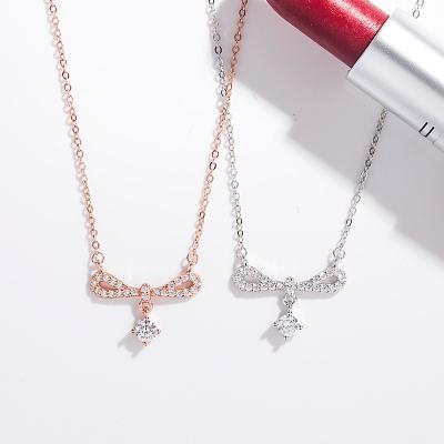 China skin-friendly 925 silver diamonds pendant necklace rose men or women cross chain pendant necklaces for sale