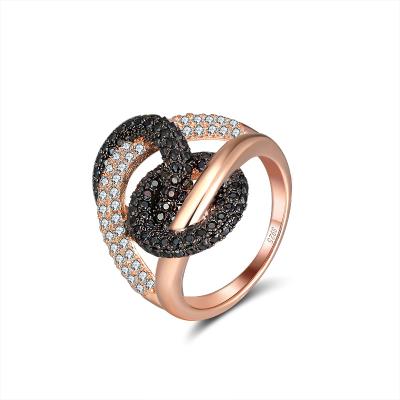 China TRENDY Unique Design Custom Pave Set Zircon Rose Gold Filled 925 Sterling Sliver Rose Gold Vintage Personalized Rings For Women for sale