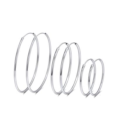 China Wholesale Cheap Custom High Quality Romantic Hoop Earring 3 Layers Rhodium Plated 925 Sterling Sliver Round Romantic Hoop Earrings for sale