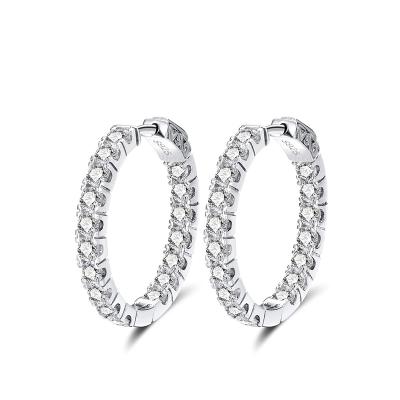 China Wholesale Cheap Custom High Quality Romantic Hoop Earring 3 Layers Rhodium Plated 925 Sterling Silver Round Romantic Hoop Earrings for sale