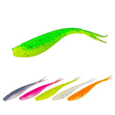 China Artificial PVC Soft Lure 7cm Fork 1.8g Soft Tail Fishing Lure Bait For River for sale