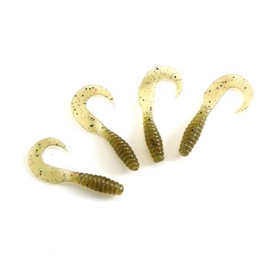 China Fish Silicone Tail Lure 65mm Worm 1.8g Coiling Lure Fishing Soft Plastic Fishing Lures for sale