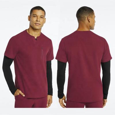 China Wholesalers Bulk Sellers Custom Made Popular Crew Neck 3 Pockets Hospital Scrub Medical Uniform For Men for sale