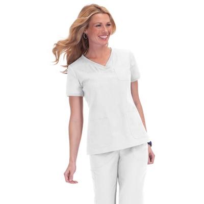 China Hospital Women Wholesale Bulk Custom Made Hospital Tunic Hospital Suit Set Nurse Apparel Medical Uniform Clothing Wear Scrub Top for sale