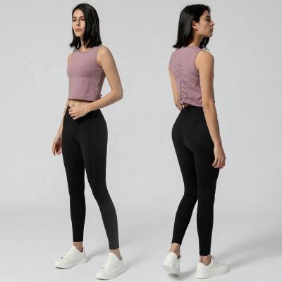 China Breathable High Quality Sports Woman Clothes Shape Custom Fitness Sport Tight Fit Yoga Crop Tank Top Vest for sale