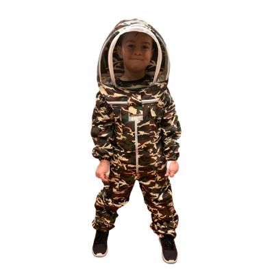 China Full Body Windproof Vented Printed Beekeeping Costumes For Kids Ptinted Bee Costume With Self-supporting Closure Veil Hood For Children for sale