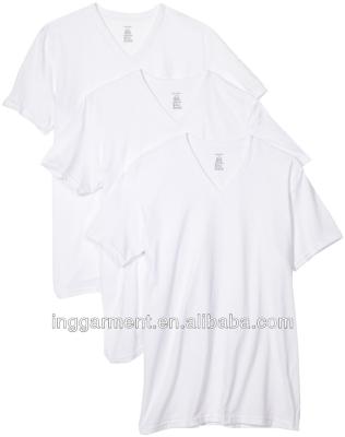 China RPET Cotton V-Neck Anti-Shrink T-Shirt for sale