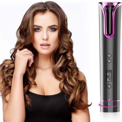 China Professional Hot Selling Adjustable Hair Curler Machine 110V-220V 45W LCD Curling Iron Heat Curler Machine Automatic Magic Radio for sale