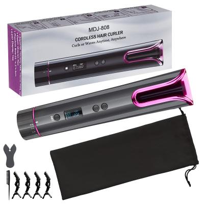 China Heat Adjustable Settings Rechargeable Hair Curler and Cordless Straightener Device Combo Hair Curler Rotating Curling Iron and Rope for sale