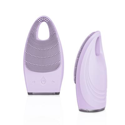 China Beautiful Mini Electric Silicone Face Brush Massager Cepillo Silicone Facial Cleansing Brush Acne Treatment for sale