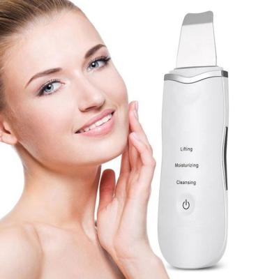 China Portable Electric Ultrasonic Skin Scrubber Spatula Face DEEP CLEANING Ultrasonic Facial Scrubber for sale