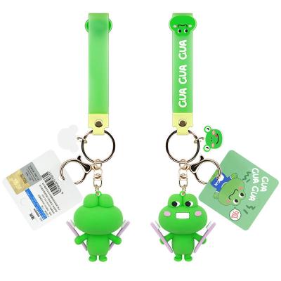 China Business gifts Original frog key chain Gift car pendant drop glue anime cartoon decoration couple doll key chain for sale