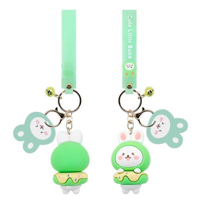 China Business gifts Cute drag cute rabbit key chain delicate silicone doll cute pendant spot wholesale key chain for sale