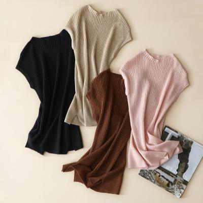 China High Quality Anti-shrink Crewneck Jumpsuit Women Sleeveless Fitted Knitting Anti-Shrink Sexy Pink Vest 100%Cashmere for sale