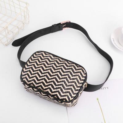 China Fanshion Summer Light Weight Chevon Adjustable Belt Bag Fanny Pack Waist Bag Running Mobile Phone Bag Waist for sale