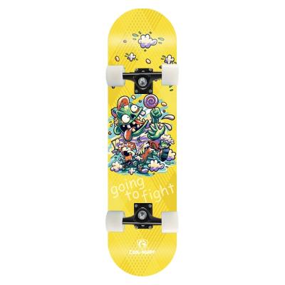 China Professional Skater Quality Professional Maple Skateboard Customized Series Yellow Space Burglars for sale