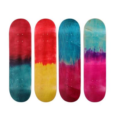 China 100% Adult High Quality Double Kick Maple Grade White Deep Concave Canadian Longboards Skateboard Decks for sale