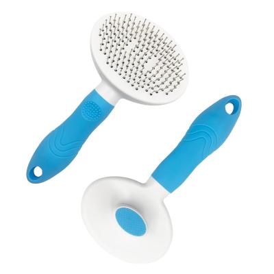 China Viable Wholesale Hot Sale Double Sided Dog Hair Removal Shower Self-cleaning Low Pet Deshedder For Pet Hair Removal Comb for sale