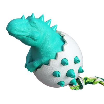 China Wholesale Sustainable Eco-friendly Indestructible Dinosaur Food I.Q. Indestructible Game Dog Chew Interactive Floating Toy for sale