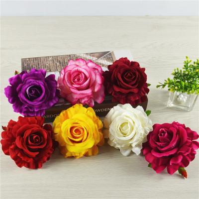 China Wholesale Wedding Decoration DIY Silk Roses Flower Head Artificial Flower Head Bouquet Silk Roses Wall for sale