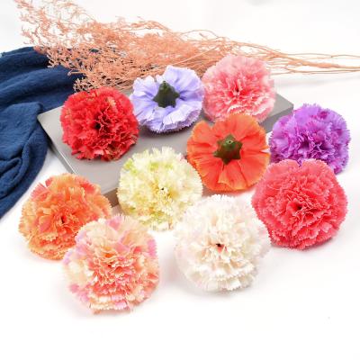 China Wedding Carnation Flower Artificial Flowers Silk Carnation Handmade Artificial Simulation Flower Heads DIY Decoration for sale