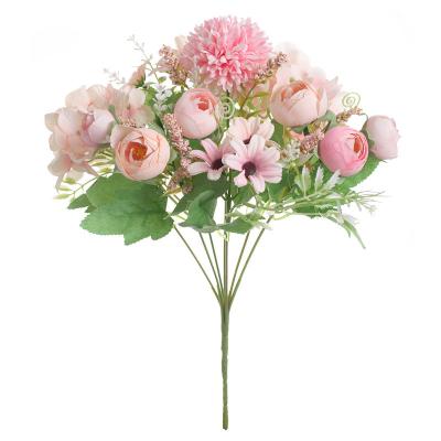 China Wedding Realistic Hydrangea Home Silk Carnation Decoration Artificial Flower Bouquet For Wedding Arrangements Decoration Home Decorations for sale