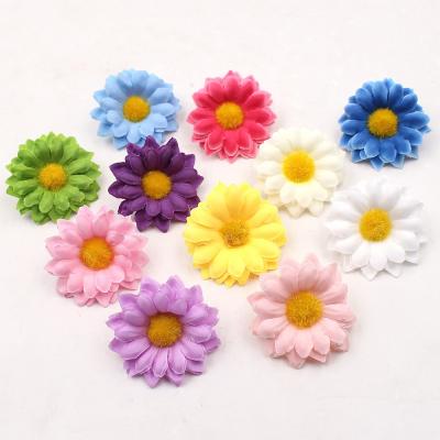 China Hot Selling Decoration Flower Hand Made Artificial Sunflowers Silk Preserved Main Flower for sale