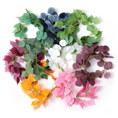 China Wedding Decorating Wholesale Cheap Artificial Flower Cane Eucalyptus Leaf Garland for sale